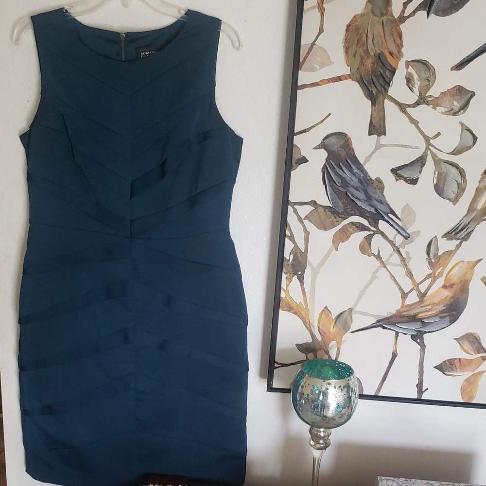 Adrianna Papell Teal Mini Dress